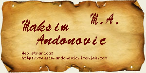 Maksim Andonović vizit kartica